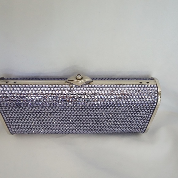 Judith Leiber Blue Crystal Embellished Minaudière - Picture 8 of 12